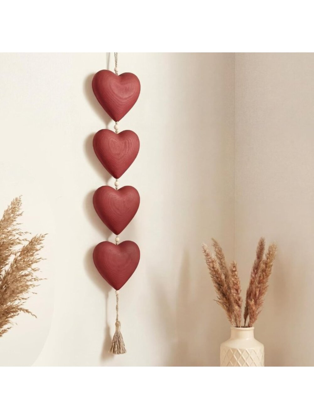 Large 31.5” Vintage Wooden Heart Wall Decor - Rustic Home Decor Accent